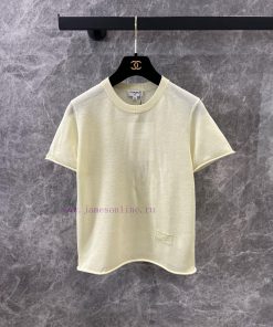 ZT60967 Chanel 25ss Summer New Candy Color Knitted Lace Logo Short Sleeve Top | Original Custom yz0awomc