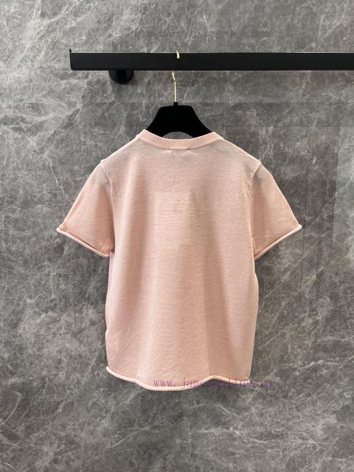 ZT60967 Chanel 25ss Summer New Candy Color Knitted Lace Logo Short Sleeve Top | Original Custom 7aztepf1 - Image 3