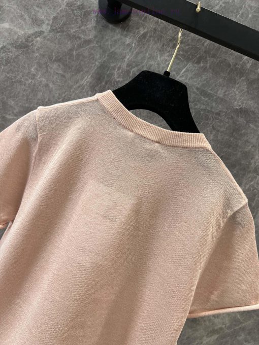 ZT60967 Chanel 25ss Summer New Candy Color Knitted Lace Logo Short Sleeve Top | Original Custom 7aztepf1 - Image 5