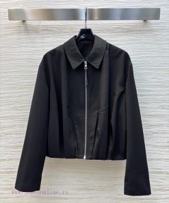 CW76891 Loewe 25 Early Spring New Collection Pleated Logo Leather Decorative Lapel Jacket With 7490v2zi