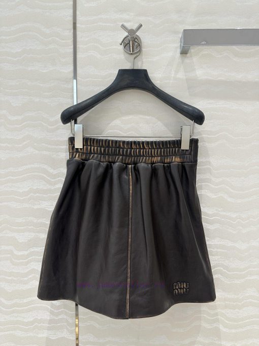 High End Quality AB76763 Miu Miu Girl Outfit 25 Early Spring New Product Retro Distressed Sheep oo3ygllq