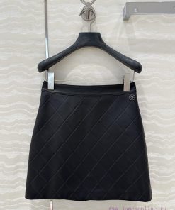 High End AB76792 Coco Chanel Girls' 25s Diamond Grid Leather Half Skirt A Classic Must-have Ite 4xudpwrh