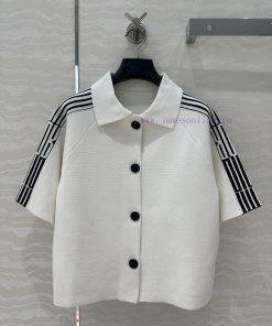 AW77190 Miss Dior Tennis Style Knitwear 🧶 Short Sleeved Cardigan Jacket Temperament Lapel H Sma h1mskjg2