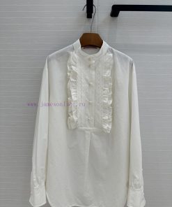 BT77179 V Series 25 Early Spring Vacation New Product Pleated Lace Cotton And Linen Shirt Embel iqsxnsu6
