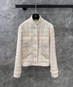 ZW60969 Chanel 25P Spring/Summer New Lemon Yellow Coarse Fleece Stand Up Neck Short Coat | Deve w45hwqnj