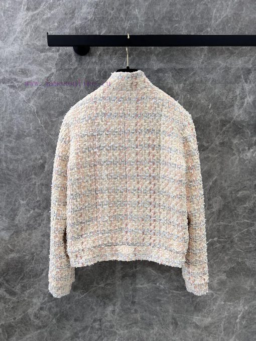 ZW60969 Chanel 25P Spring/Summer New Lemon Yellow Coarse Fleece Stand Up Neck Short Coat | Deve w45hwqnj - Image 4