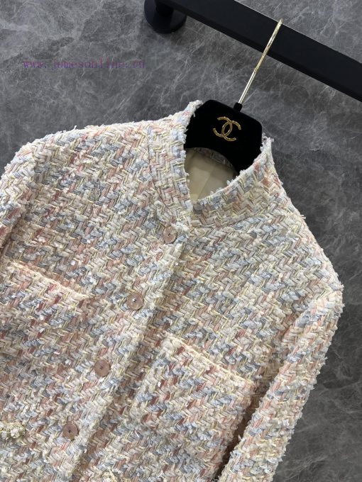 ZW60969 Chanel 25P Spring/Summer New Lemon Yellow Coarse Fleece Stand Up Neck Short Coat | Deve w45hwqnj - Image 5