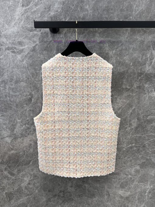ZW60970 Chanel 25P Spring/Summer New Lemon Yellow Coarse Fleece Vest Coat | YB Developed V-neck ugjnq79b - Image 4