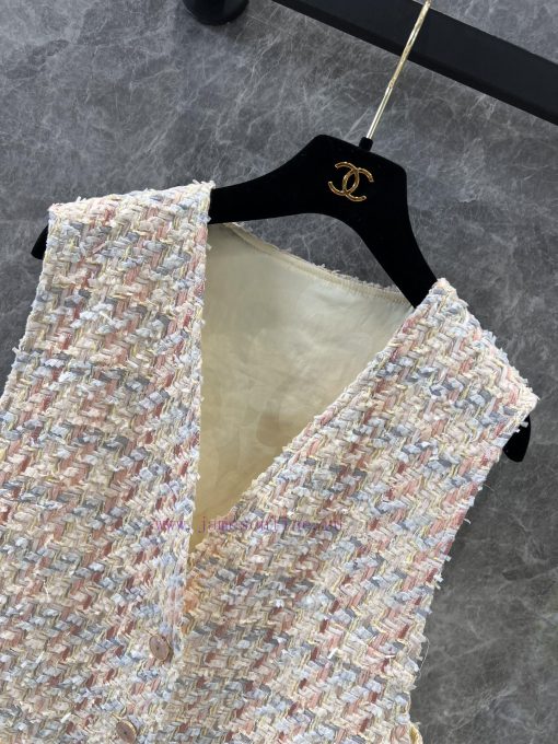 ZW60970 Chanel 25P Spring/Summer New Lemon Yellow Coarse Fleece Vest Coat | YB Developed V-neck ugjnq79b - Image 5