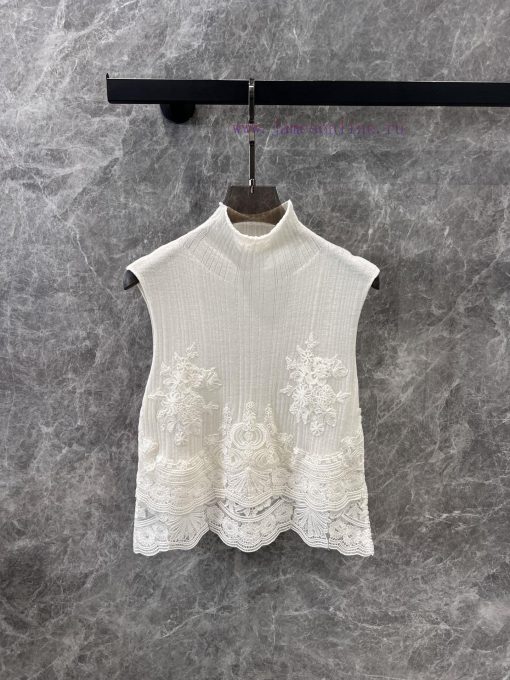ZT60972 Ermanno Scervino 25Ss Spring/Summer New Silk Splicing Knitted Tank Top | Yb Developed E wlxffa9x - Image 2