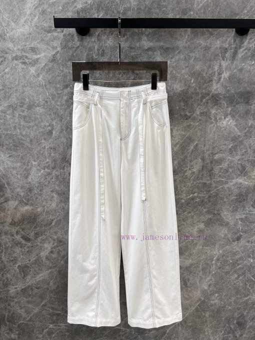 ZK60975 Loewe 25Ss Spring/Summer New Open Thread Design Pocket Embroidered Strap Denim Pants 丨 8mb1r4wm - Image 2