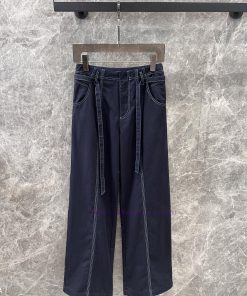 ZK60975 Loewe 25Ss Spring/Summer New Open Thread Design Pocket Embroidered Strap Denim Pants 丨 rlc2ojp8