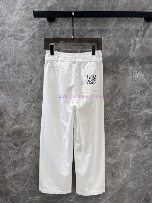 ZK60975 Loewe 25Ss Spring/Summer New Open Thread Design Pocket Embroidered Strap Denim Pants 丨 8mb1r4wm - Image 3