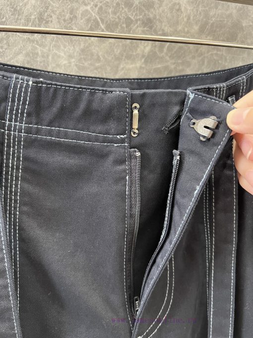 ZK60975 Loewe 25Ss Spring/Summer New Open Thread Design Pocket Embroidered Strap Denim Pants 丨 rlc2ojp8 - Image 6