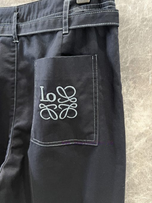 ZK60975 Loewe 25Ss Spring/Summer New Open Thread Design Pocket Embroidered Strap Denim Pants 丨 rlc2ojp8 - Image 7
