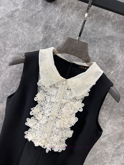 ZL60977 JORYA * 25Ss Spring/Summer New Lace Doll Collar Lusi Same Style Little Black Skirt | Pr n1xdi1lf - Image 4