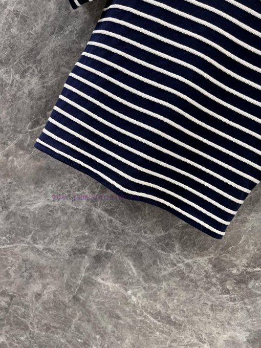 ZT60976 Chanel 25Ss Spring/Summer New Hook And Stripe Knitted Short Sleeve Top 丨 Produced With ngpg7d9y - Image 8