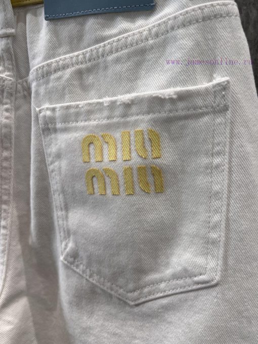 ZK60979 MiuMi * 25Ss Spring/Summer New Goddess Same Style Five Part Jeans | Produced This Pair 0jh53z6s - Image 7