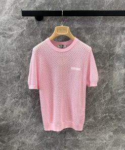 ZT60981 Miumi * 25Ss Spring/Summer New Micro Label Hollow Knitted Short Sleeve Top | The Produc 3oyxwtb2
