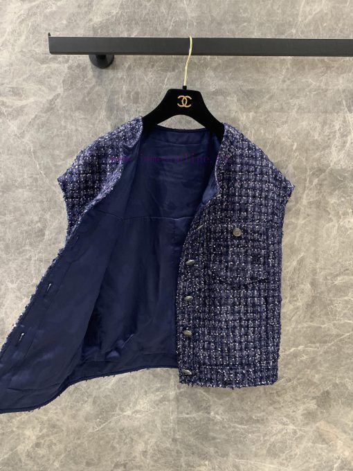 ZW60983 Chanel 25P Spring/Summer New Knitted Color Contrasting Coarse Floral Pattern Round Neck 565mo127 - Image 3