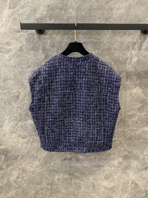 ZW60983 Chanel 25P Spring/Summer New Knitted Color Contrasting Coarse Floral Pattern Round Neck 565mo127 - Image 4