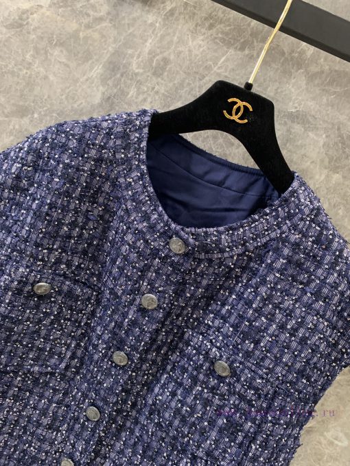 ZW60983 Chanel 25P Spring/Summer New Knitted Color Contrasting Coarse Floral Pattern Round Neck 565mo127 - Image 5