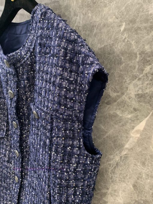 ZW60983 Chanel 25P Spring/Summer New Knitted Color Contrasting Coarse Floral Pattern Round Neck 565mo127 - Image 8