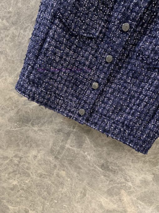 ZW60983 Chanel 25P Spring/Summer New Knitted Color Contrasting Coarse Floral Pattern Round Neck 565mo127 - Image 9