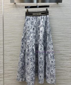 CB76929 Dior 25 Early Spring New Collection Floral Printed Half Skirt With Floral Printed Fabri r2mkr1dq