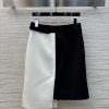 CB76932 Louis Vuitton 25 Spring/Summer French Color Blocked High Waisted Asymmetrical Half Skir 67in8snm