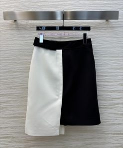 CB76932 Louis Vuitton 25 Spring/Summer French Color Blocked High Waisted Asymmetrical Half Skir 67in8snm