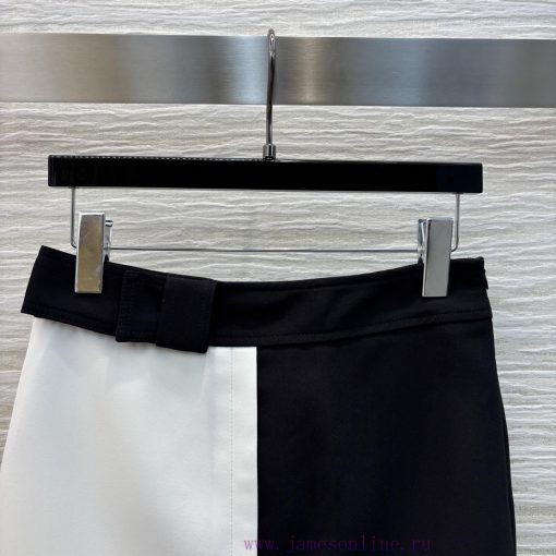 CB76932 Louis Vuitton 25 Spring/Summer French Color Blocked High Waisted Asymmetrical Half Skir 67in8snm - Image 3