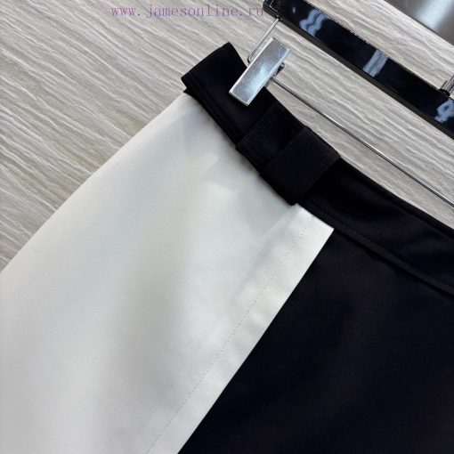 CB76932 Louis Vuitton 25 Spring/Summer French Color Blocked High Waisted Asymmetrical Half Skir 67in8snm - Image 4