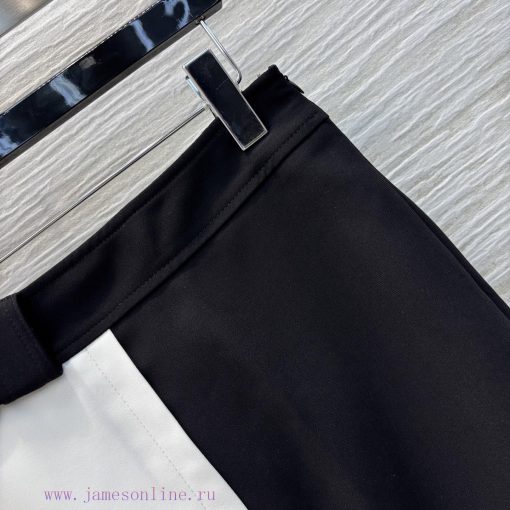 CB76932 Louis Vuitton 25 Spring/Summer French Color Blocked High Waisted Asymmetrical Half Skir 67in8snm - Image 5