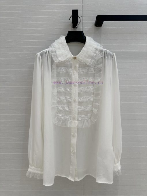 High End BC76935 V Series Socialite Wearing Retro Court Style Lace And Lace Silk Shirt With 100 s9cl0beq - Image 2