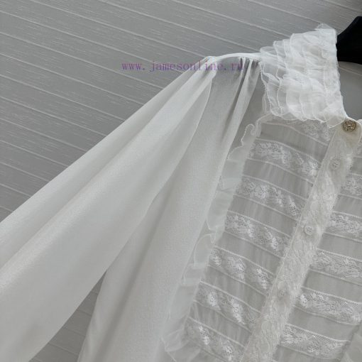 High End BC76935 V Series Socialite Wearing Retro Court Style Lace And Lace Silk Shirt With 100 s9cl0beq - Image 4