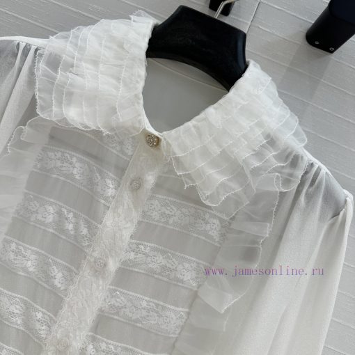 High End BC76935 V Series Socialite Wearing Retro Court Style Lace And Lace Silk Shirt With 100 s9cl0beq - Image 5