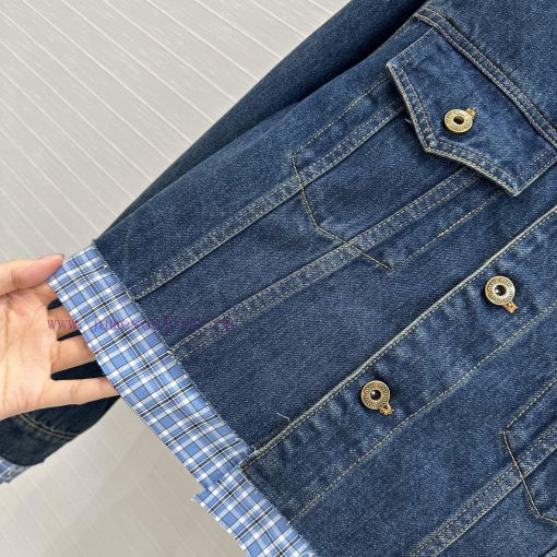 BW76936 Miu Miu Girls' Dressing: Intellectual Molecular Academy Style Denim Denim Jacket Retro t7opdtet - Image 6