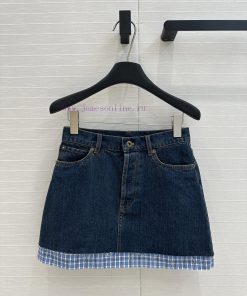 BB76939 Miu Miu Girls' Dressing: Intellectuals Girls' Style Denim Half Skirt Retro Denim Paired 5bcmxaxh