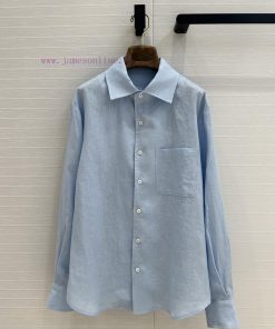 High End Quality 25ss Early Spring New Product BC75109 Loro Piana Old Money Style Linen Shirt T c0kzwvop