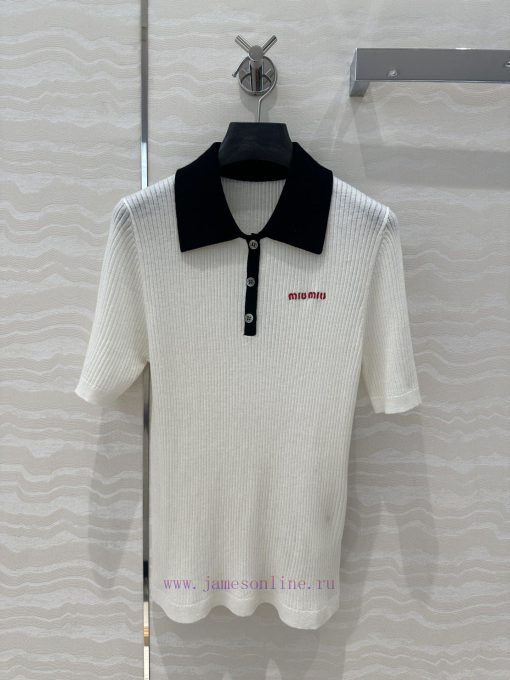 Top Selling Recommendation: AT75338 Miu Miu Girl's Outfit Fashionable And Sharp Cut Polo Collar o9sltllg - Image 2