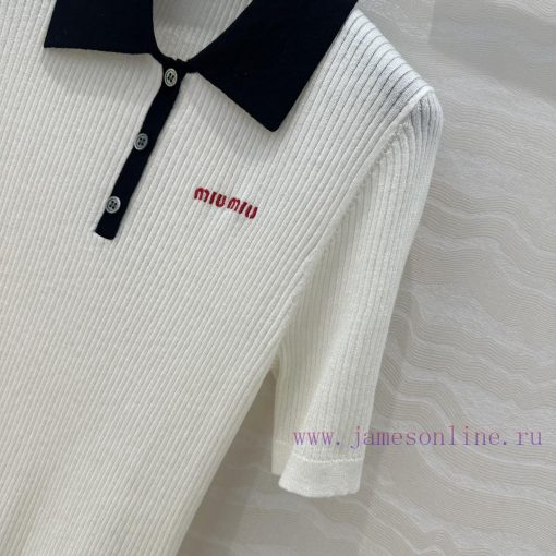 Top Selling Recommendation: AT75338 Miu Miu Girl's Outfit Fashionable And Sharp Cut Polo Collar o9sltllg - Image 4
