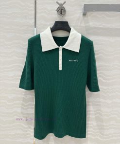 Top Selling Recommendation: AT75338 Miu Miu Girl's Outfit Fashionable And Sharp Cut Polo Collar i3qcrey3