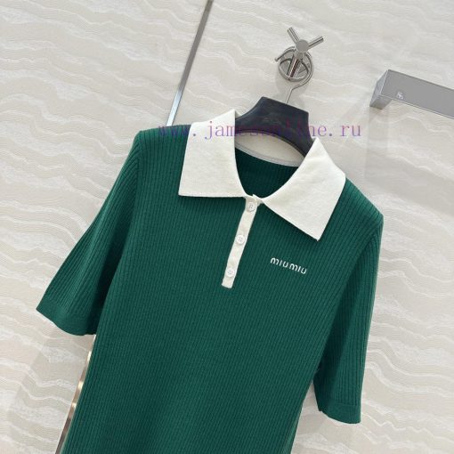 Top Selling Recommendation: AT75338 Miu Miu Girl's Outfit Fashionable And Sharp Cut Polo Collar i3qcrey3 - Image 3