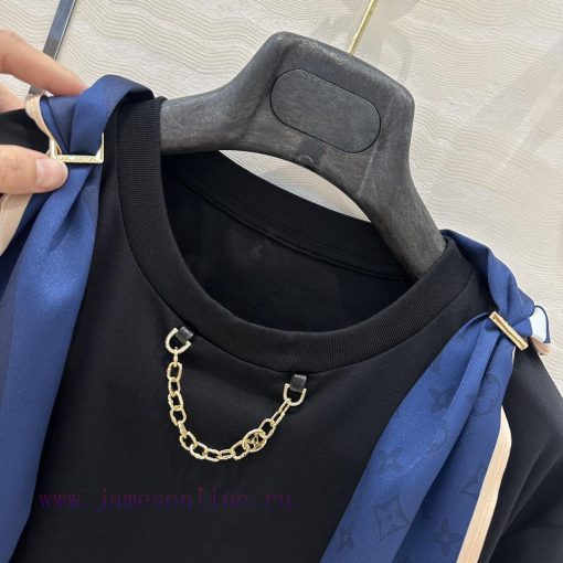 AT76955 By The Pool Sailing Vacation Series High Intelligence Wearing Silk Scarf T-shirt Made O 5encqy2t - Image 5