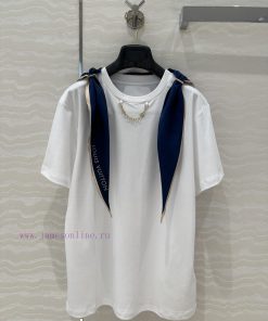 AT76955 By The Pool Sailing Vacation Series High Intelligence Wearing Silk Scarf T-shirt Made O seiu2573