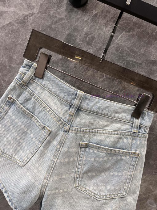 ZK60988 Chanel 25Ss Spring/Summer New Laser Pearl Chain Denim Shorts | Customized YB Twill Cott 5iiy4qjk - Image 5