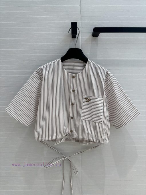 BC77211 Fe * 25s New Product Small High Waisted Striped Short Sleeved Shirt With Temperament An bjd0vrbm