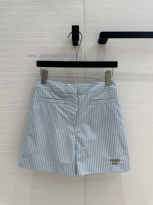 BK77210 Fe * 25 Spring/Summer New Product Stripe Printed High Waist Shorts Positioning Logo Emb mxeyh23f - Image 2
