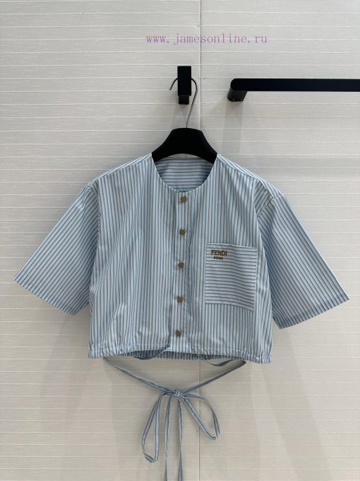 BC77211 Fe * 25s New Product Small High Waisted Striped Short Sleeved Shirt With Temperament An wbbdf96z